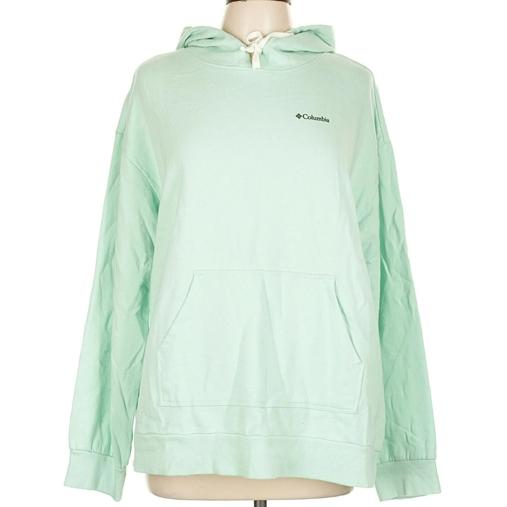 Columbia Large Women's Hoodie Graphic Back Pocket Light Green NWT